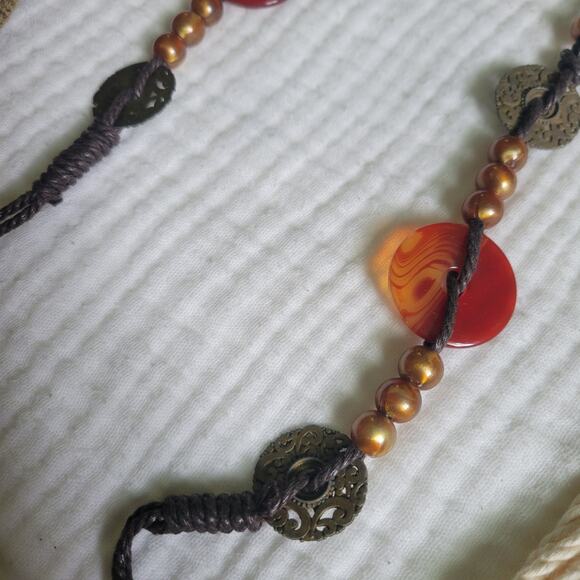 Lot of 3 Boho Belts Macrame Beaded D-Ring Rivets Womens Small Bundle - Picture 5 of 6